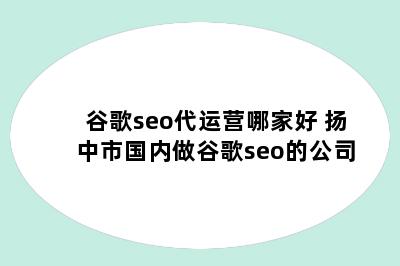 谷歌seo代运营哪家好 扬中市国内做谷歌seo的公司